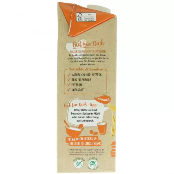 Bautura ecologica din ovaz fara lactoza, 1l, Allos