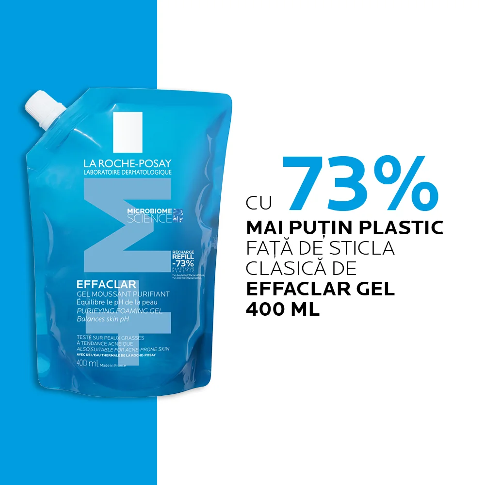 Rezerva gel spumant purifiant +M Effaclar, 400ml, La Roche-Posay