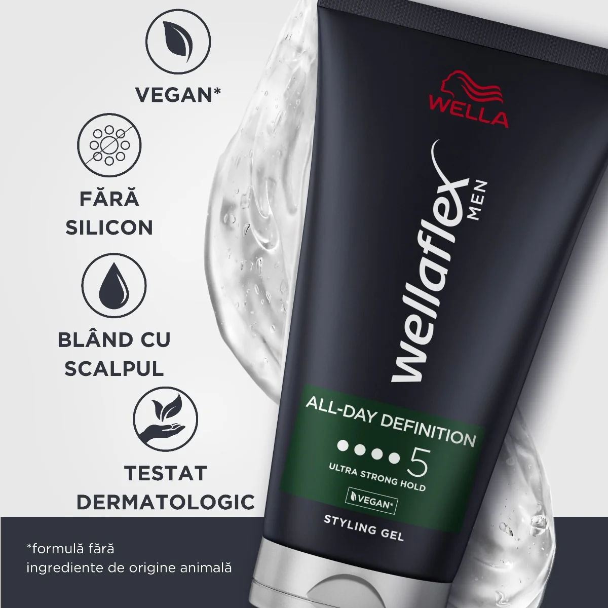 Gel pentru par cu grad de fixare 5 Men All-Day Definition Wellaflex, 150ml, Wella