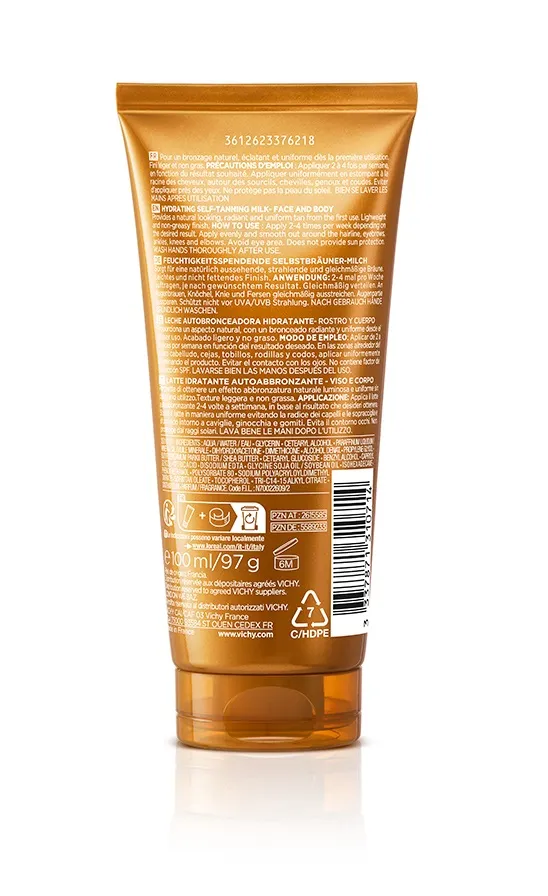 Lapte hidratant autobrozant pentru fata si corp Capital Soleil, 100ml, Vichy 