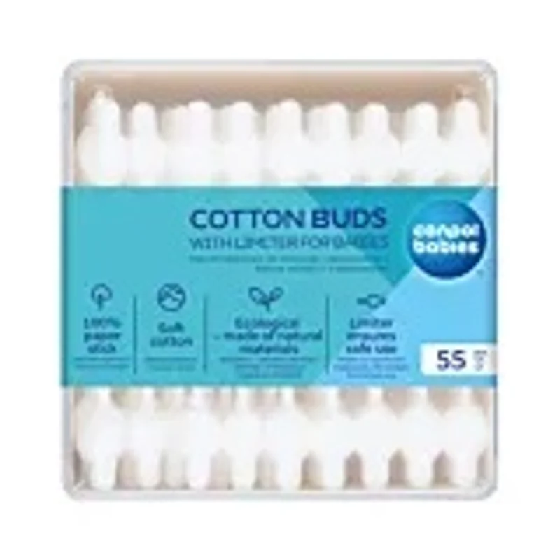 Betisoare de urechi din bumbac cu limitator pentru bebelusi, 56 bucati, Canpol babies