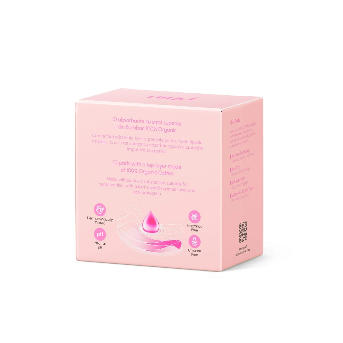 Absorbante pentru zi din bumbac organic, 10 bucati, Phin 