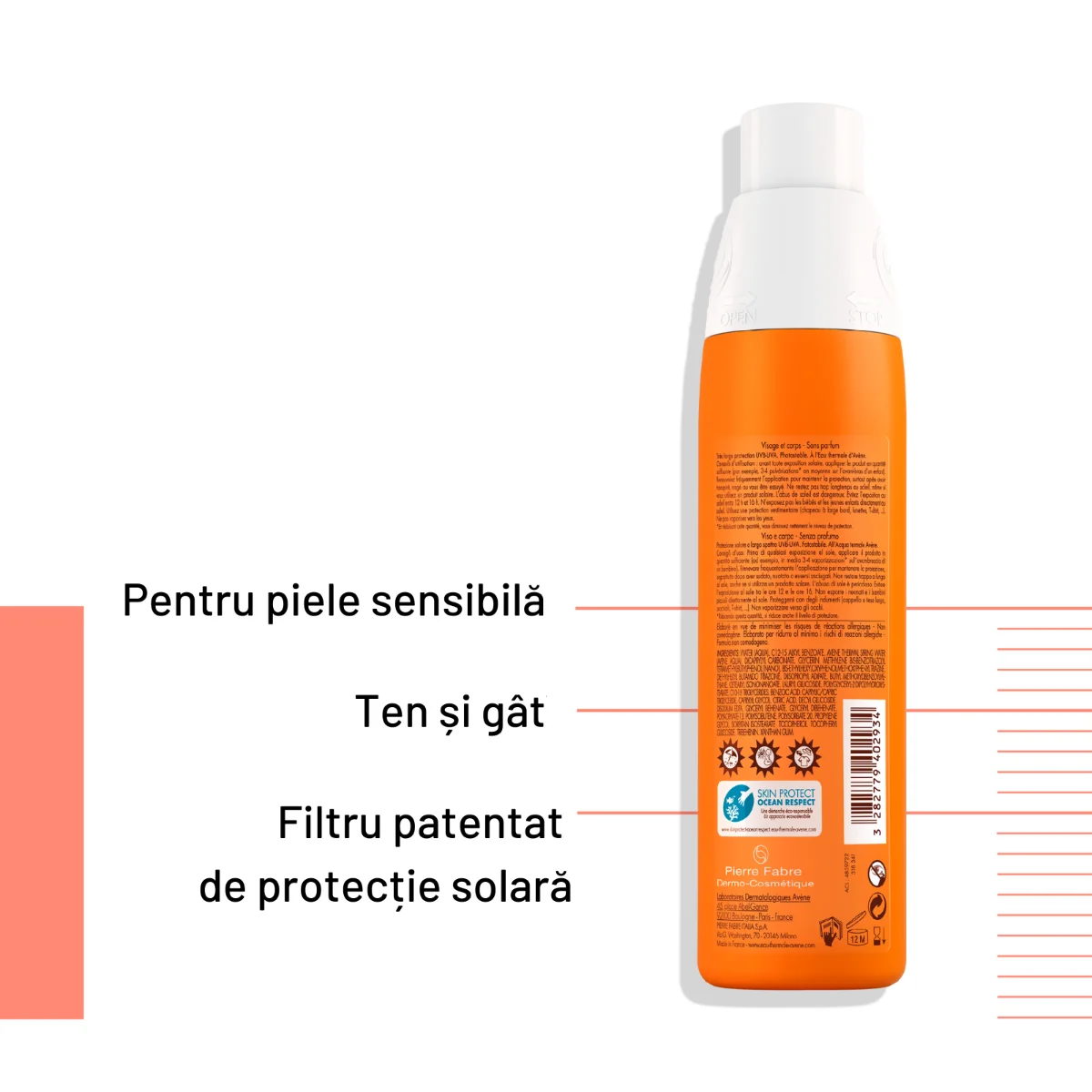 Spray pentru protectie solara SPF30, 200ml, Avene