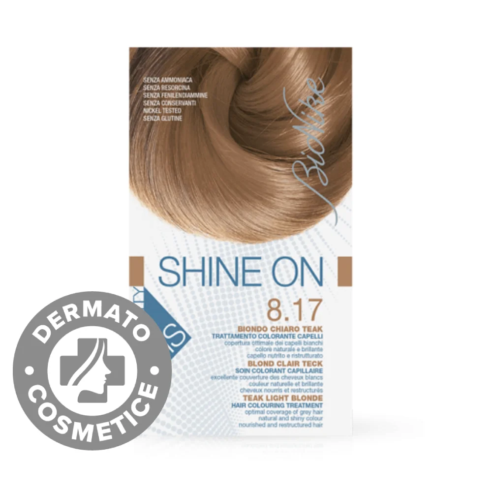 Vopsea pentru par Nr. 8.17 Teak Light Blonde Shine On, 1 bucata, Bionike