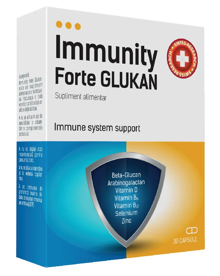 Supliment alimentar Glukan Immunity Forte, 30 capsule, Mba Pharma