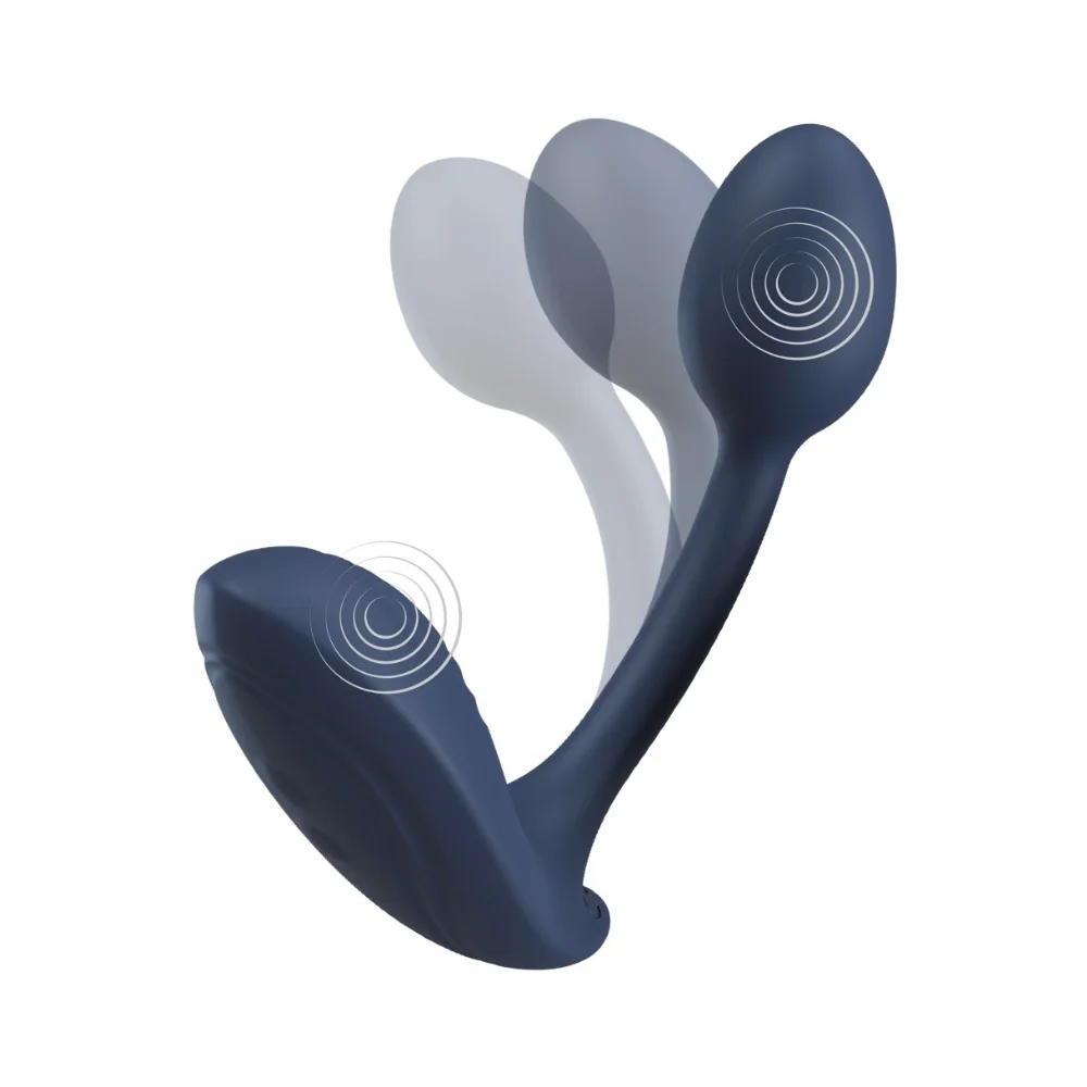 Vibrator 2in1 clitoridian si vaginal Panty Vibe negru, 1 bucata, Sweet Smile
