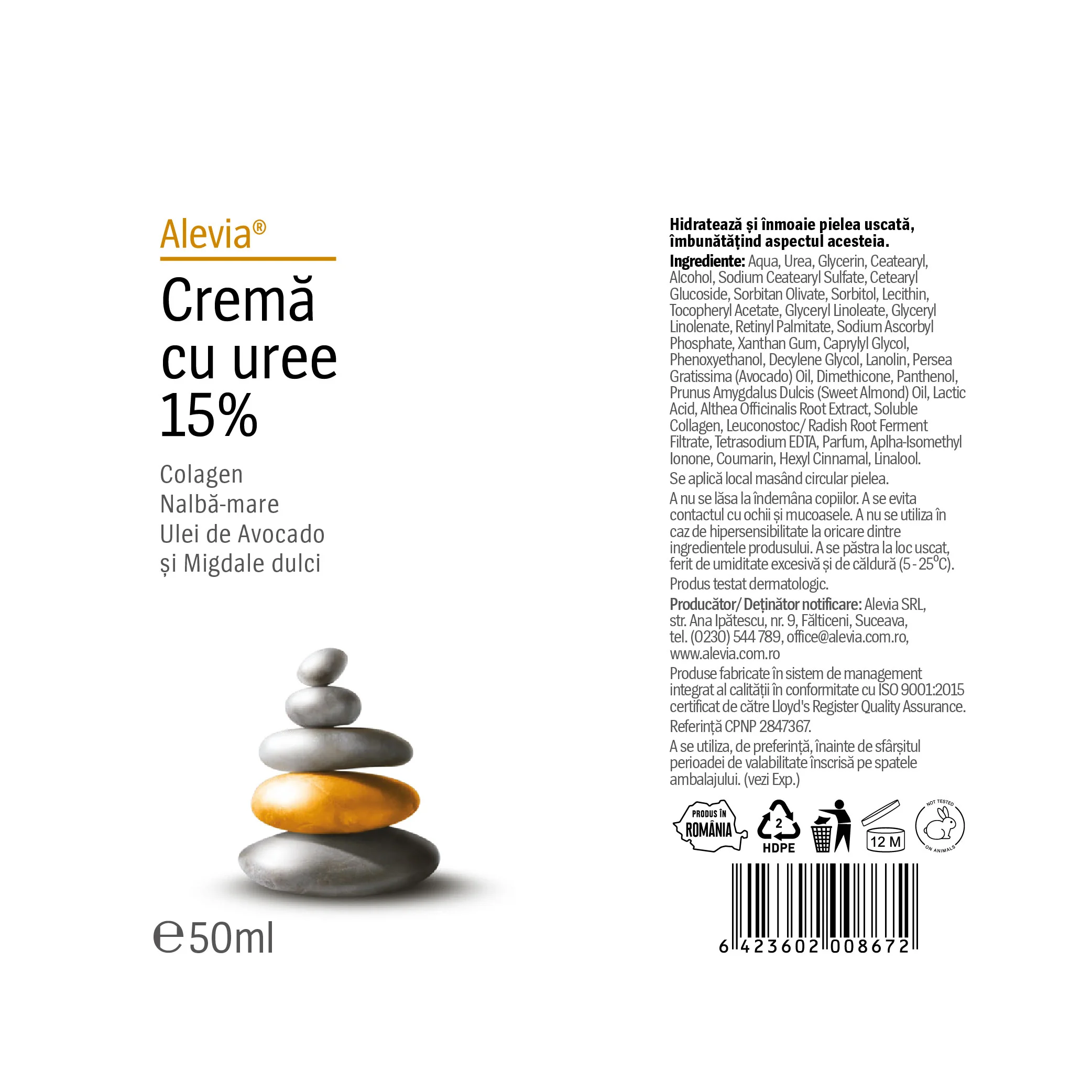Crema cu uree 15%, 50ml, Alevia
