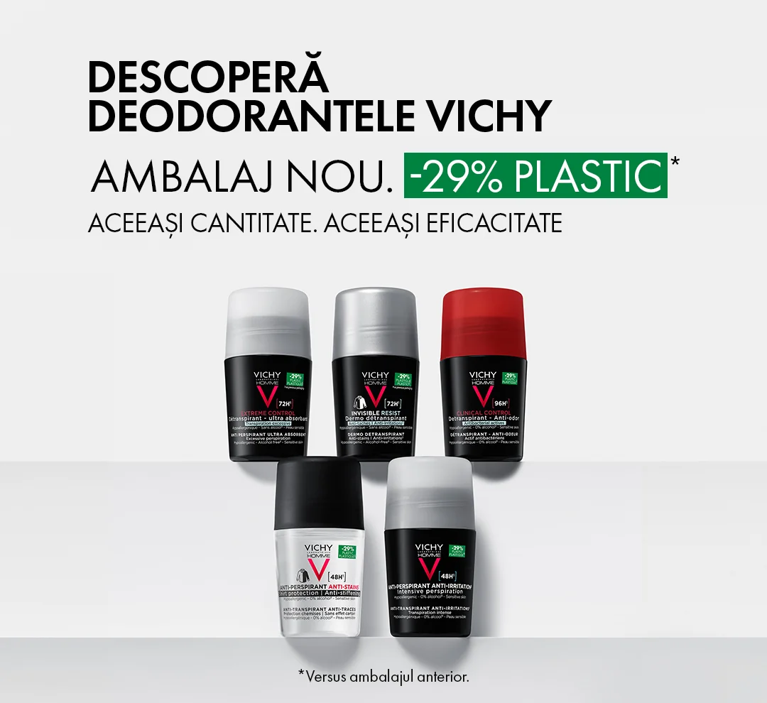 Deodorant roll-on pentru barbati anti-urme 48h Homme, 50ml, Vichy