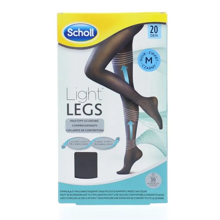 Ciorapi compresivi Light Legs 20 DEN Black, marime M, Scholl