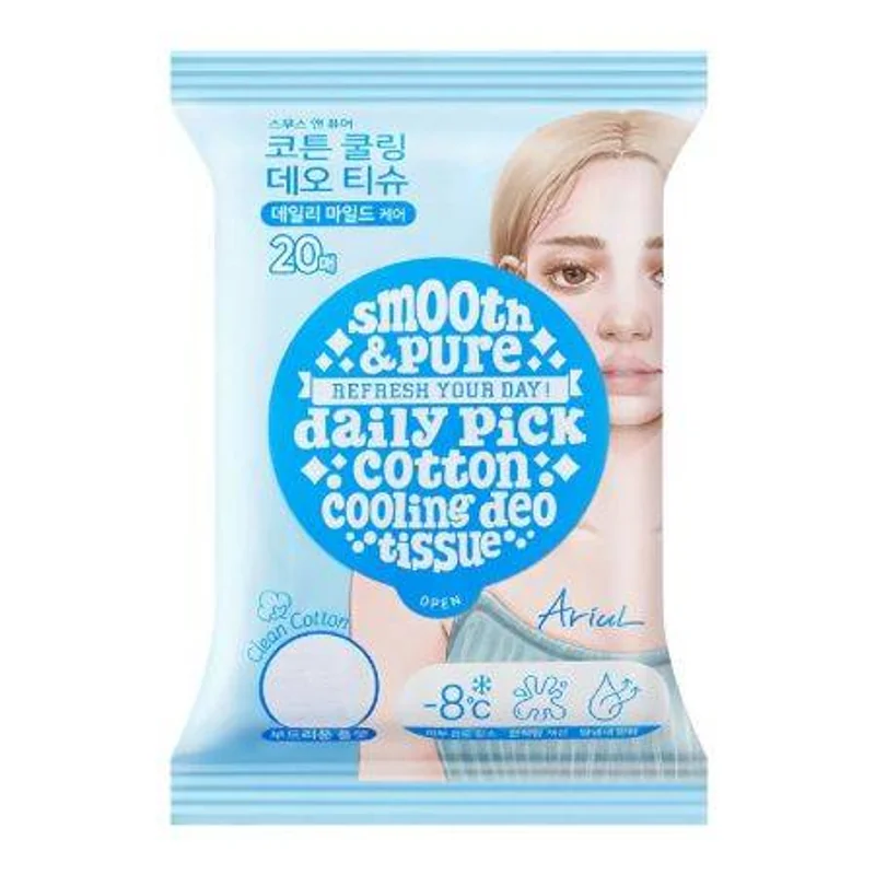 Servetele deodorante Smooth & Pure cotton cooling, 20 bucati, Ariul