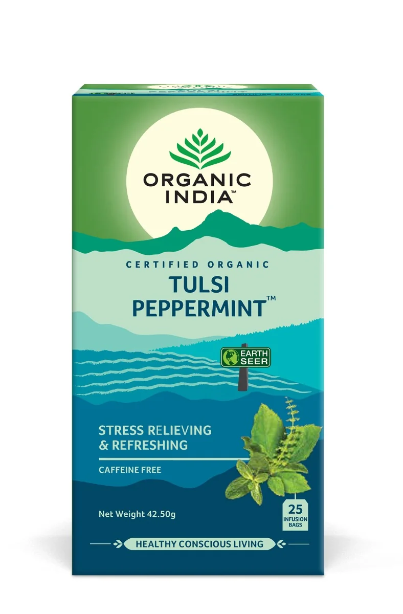 Ceai Tulsi menta, 25 plicuri, Organic India 