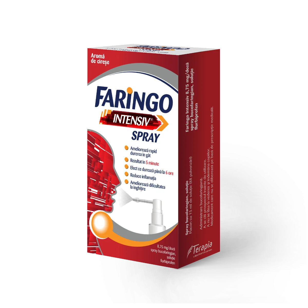 Faringo Intensiv Spray 8,75mg/doza, 15ml, Terapia
