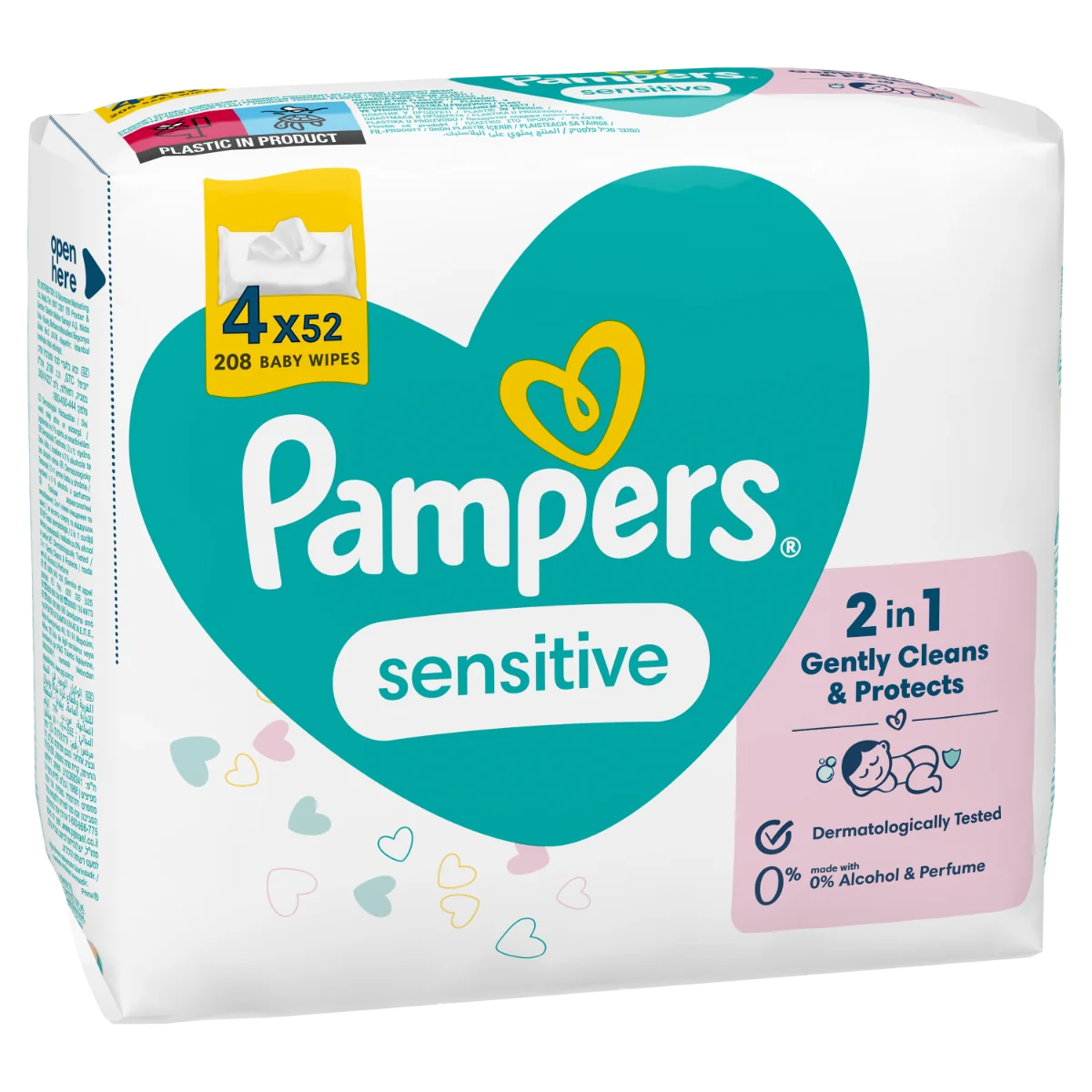 Pachet Servetele umede Sensitive, 208 bucati, Pampers