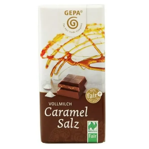 Ciocolata bio cu lapte si caramel sarat, 40g, Gepa