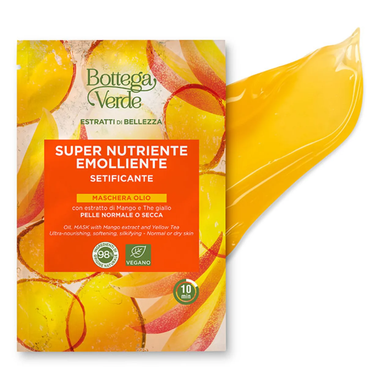 Masca hranitoare cu extract de mango si ceai galben Estratti di Belezza, 8ml, Bottega Verde