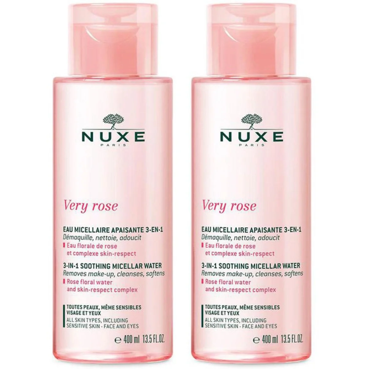 Pachet Apa micelara calmanta pentru toate tipurile de ten, 2x400ml, Nuxe