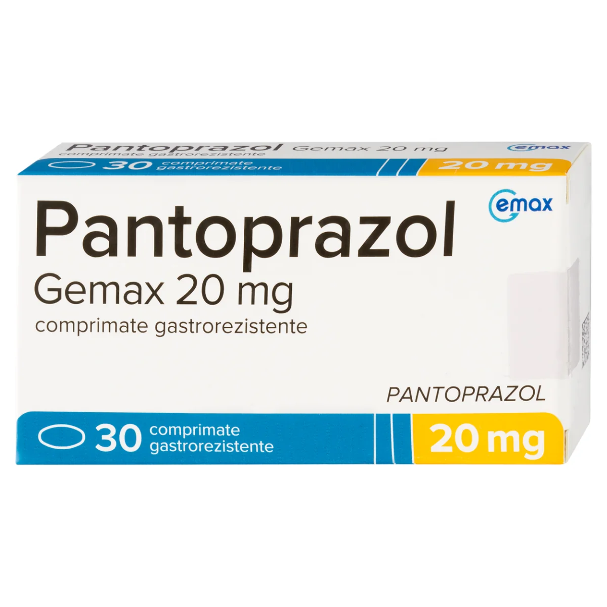 Pantoprazol 20mg, 30 comprimate gastrorezistente, Gemax