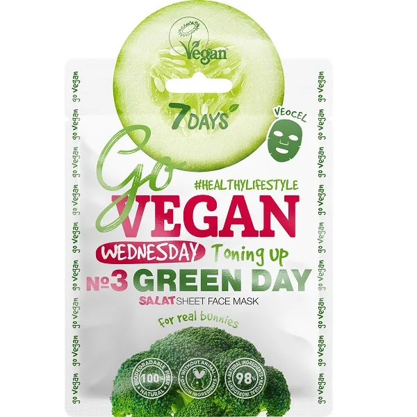 Masca de fata Go Vegan Wednesday Green Day, 25g, 7 Days