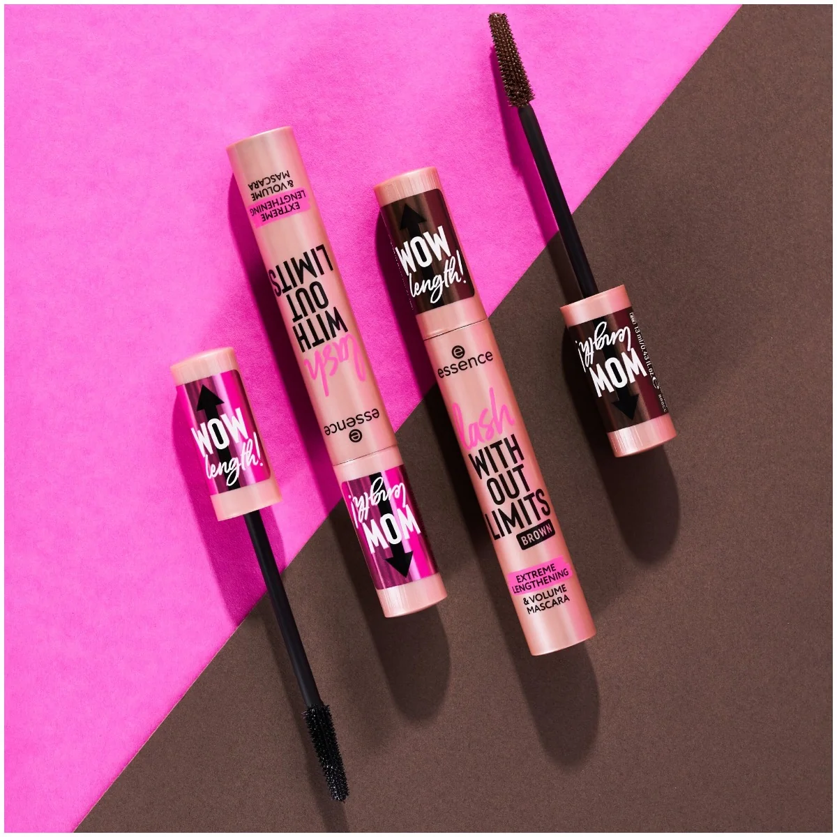 Mascara Lash Without Limits Brown Extreme Lengthening & Volume 02 - Brown, 13ml, Essence
