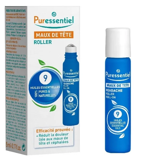 Roll-on Bio pentru dureri de cap cu 9 uleiuri esentiale Headache, 5ml, Puressentiel 