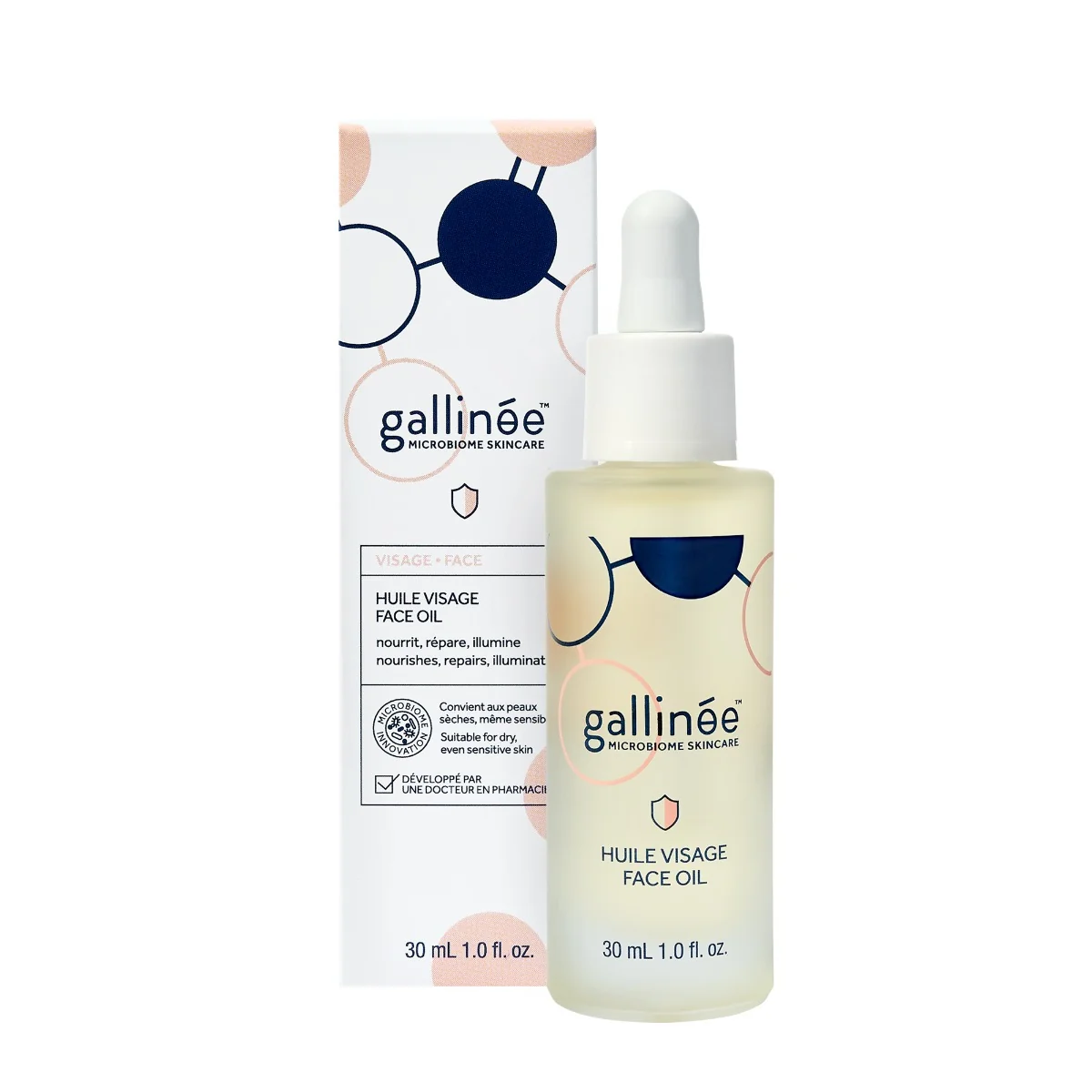 Ulei facial cu efect hranitor si calmant, 30ml, Gallinee