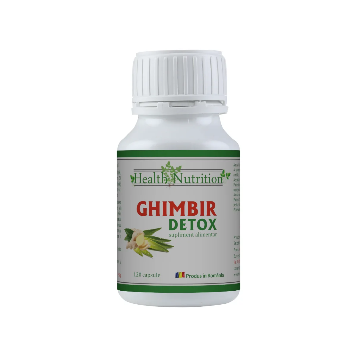 Ghimbir detox natural, 120 capsule, Health Nutrition