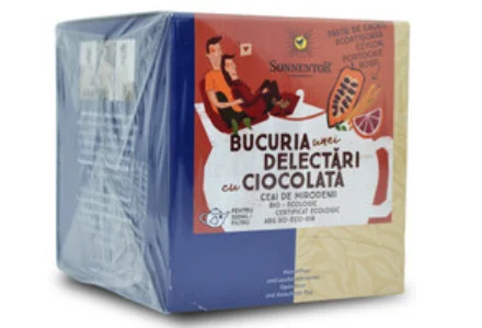 Ceai Bio Premium Bucuria unei delectari cu ciocolata, 12 plicuri, Sonnentor