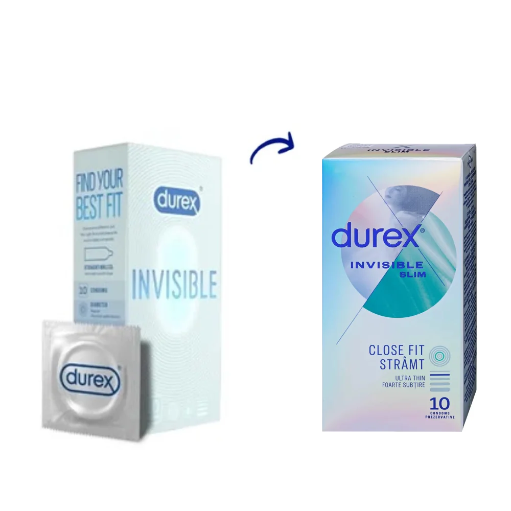 Prezervative Invisible Extra Thin Extra Sensitive, 10 bucati, Durex