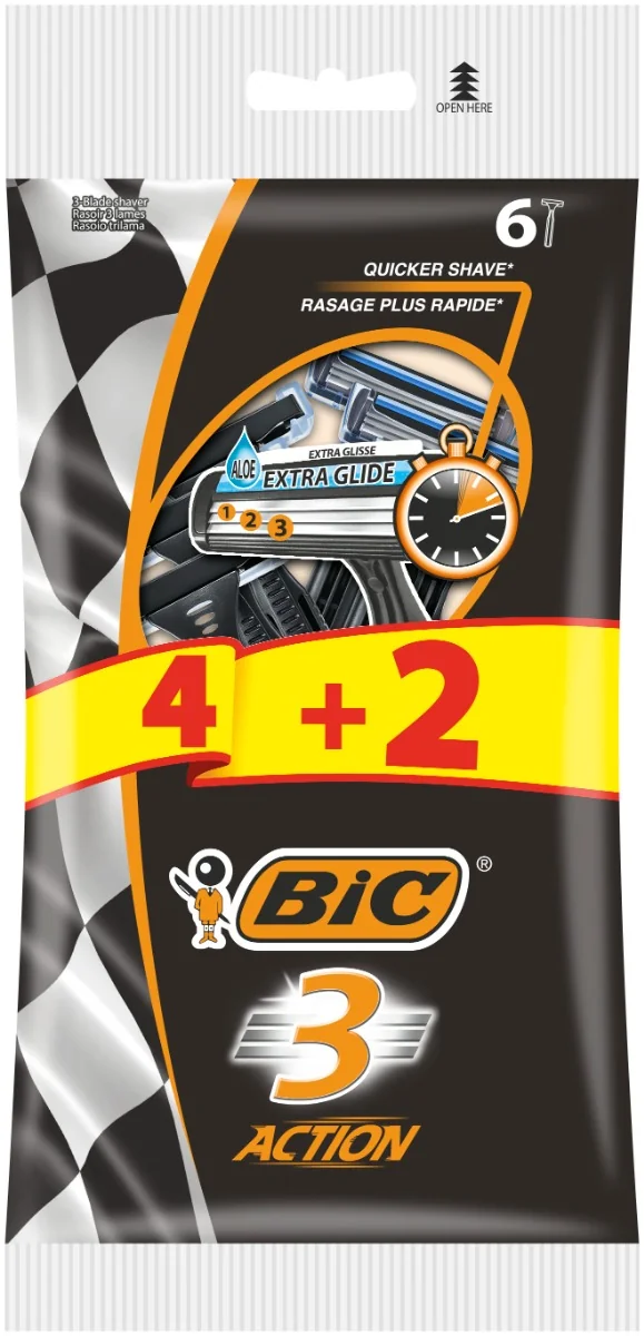 Pachet Aparat de ras Action 3, 6 bucati, BIC