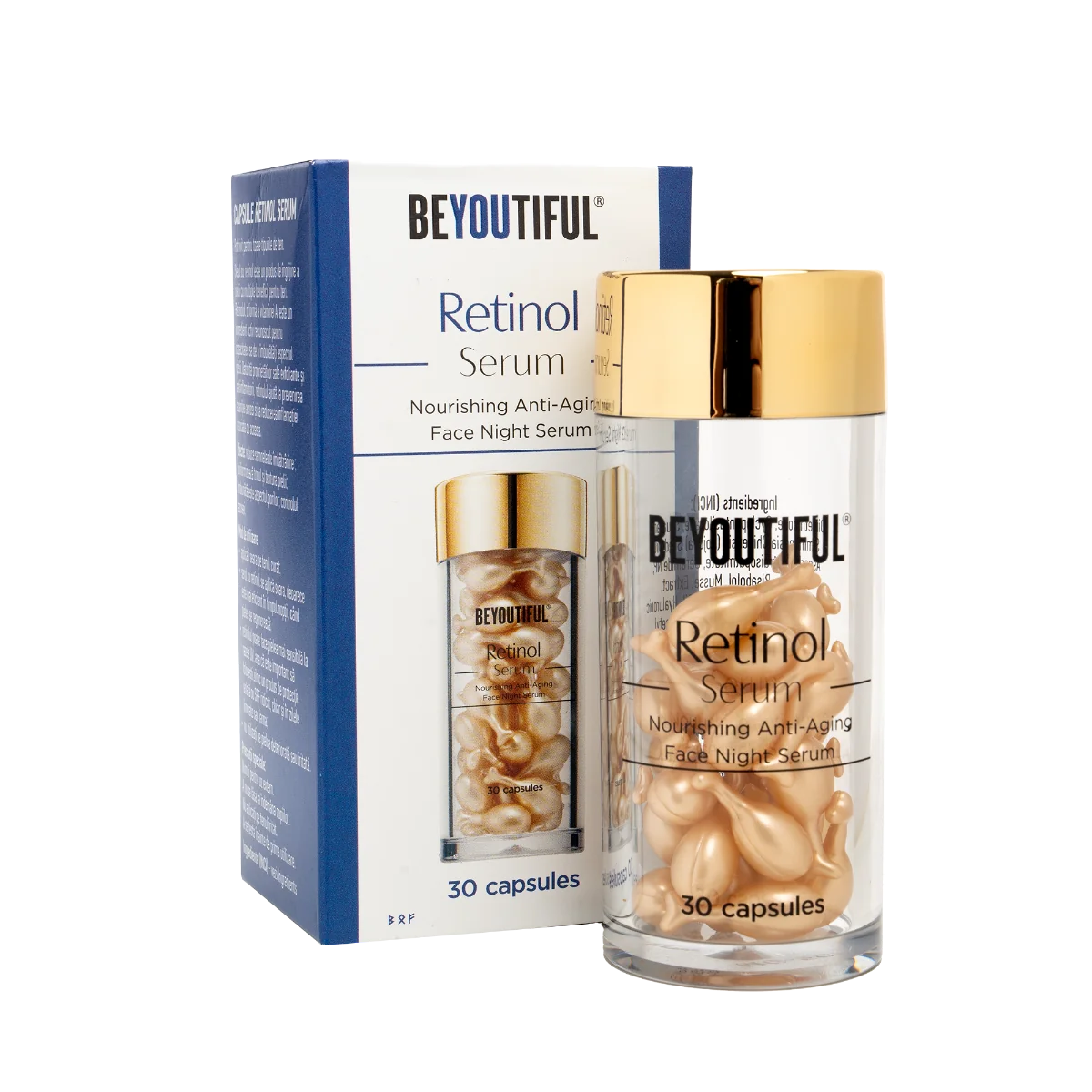 Ser pentru fata cu retinol, 30 capsule, Beyoutiful
