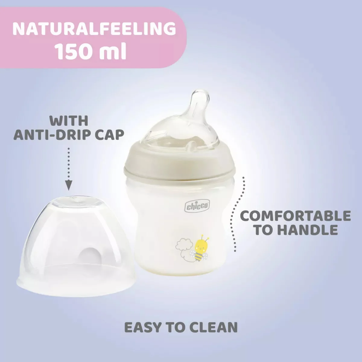 Biberon PP Natural Feeling 0 luni+, 150ml, Chicco