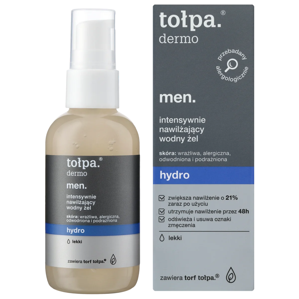Gel hidratant pentru curatarea fetei Dermo Men Hydro, 75ml, Tolpa