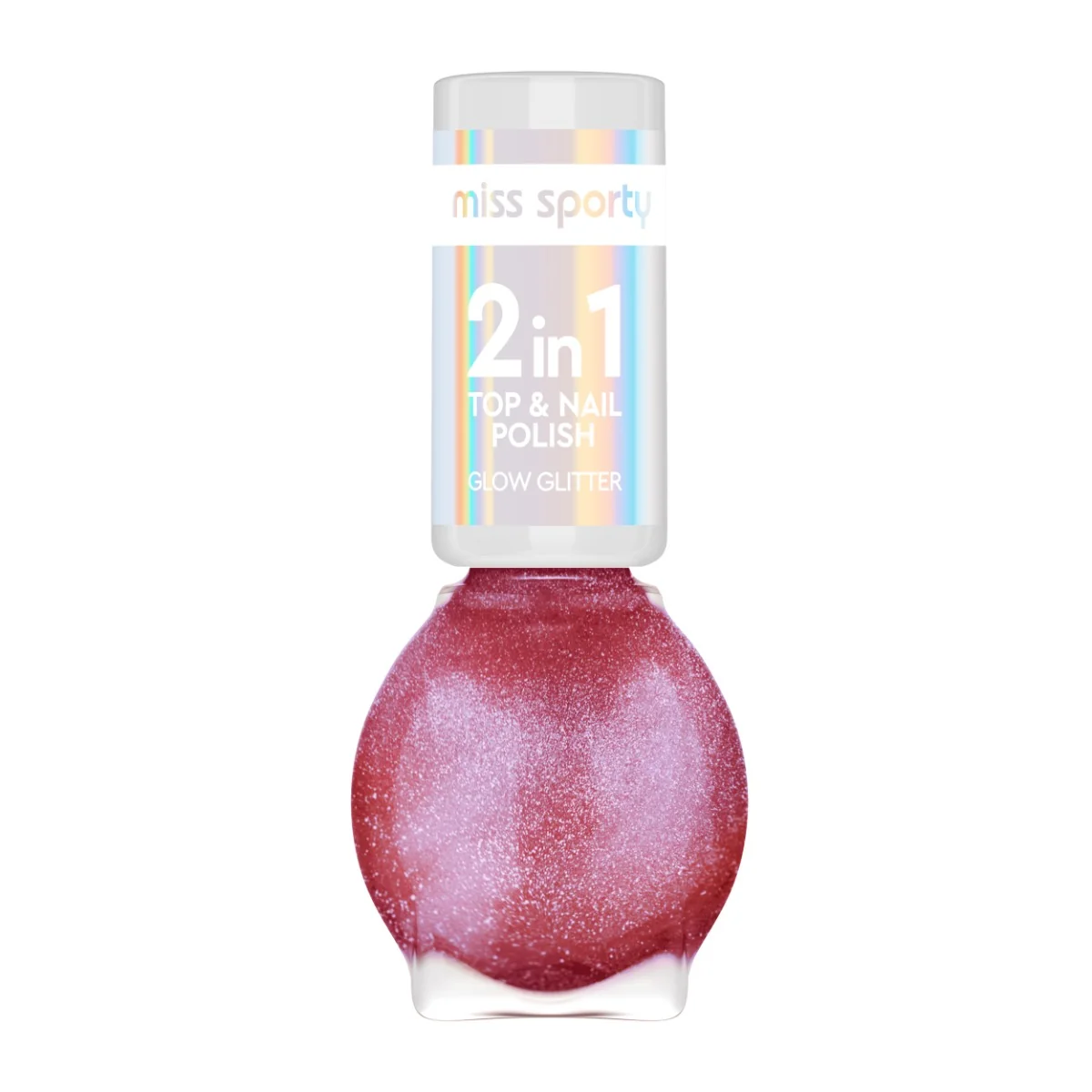 Lac de unghii Glow Glitter 090 Pink, 7ml, Miss Sporty 