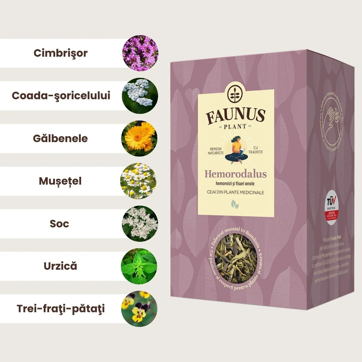Ceai pentru hemoroizi Hemorodalus, 90g, Faunus Plant