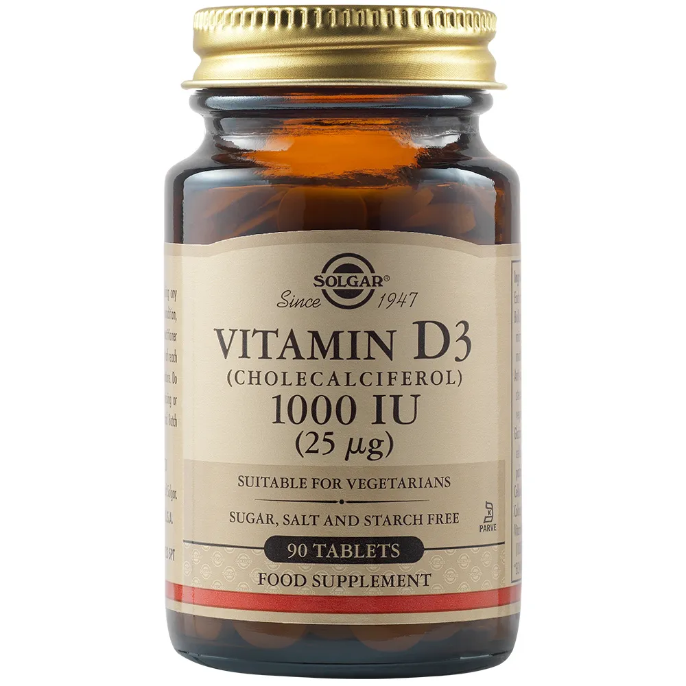 Vitamina D3 1000UI 25mcg, 90 tablete, Solgar