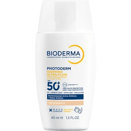 Ultra-Fluid colorat pentru protectie solara avansata protectie anti-poluare si anti-degradare celulara SPF50+ Fototip 01 Photoderm XDefense, 40ml, Bioderma