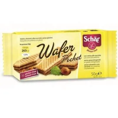 Napolitane cu alune fara gluten Wafer Pocket, 50g, Schar