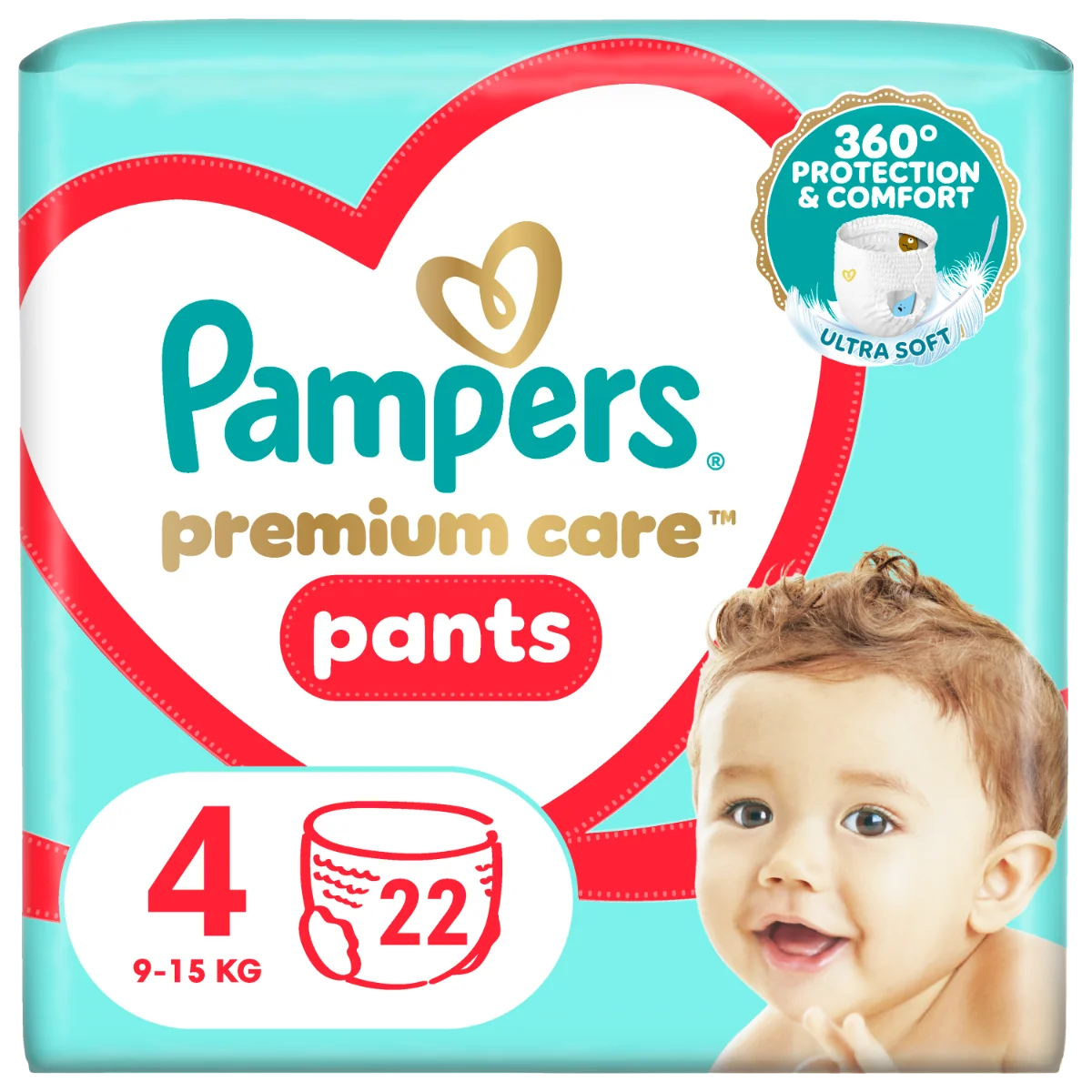 Scutece Pants Premium Care Nr.4 9-15kg, 22 bucati, Pampers