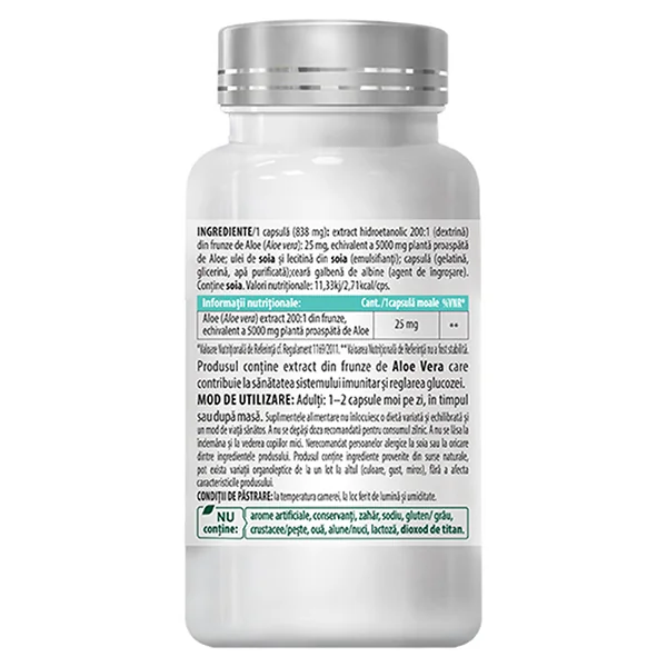 Extract de Aloe Vera 25mg, 30 capsule, Cosmopharm 