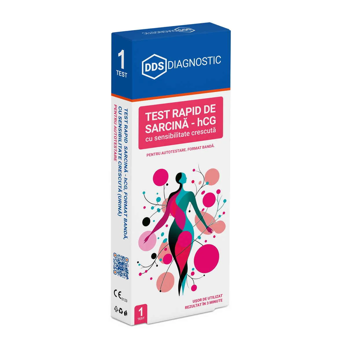 Test rapid de sarcina HCG cu sensibilitate crescuta format banda (urina) Autotestare, 1 bucata, DDS Diagnostic