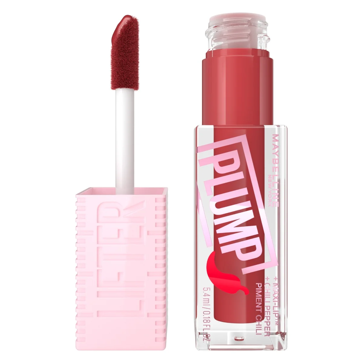 Luciu de buze cu efect de marire Lifter Plump 006 Hot Chili, 5.4ml, Maybelline