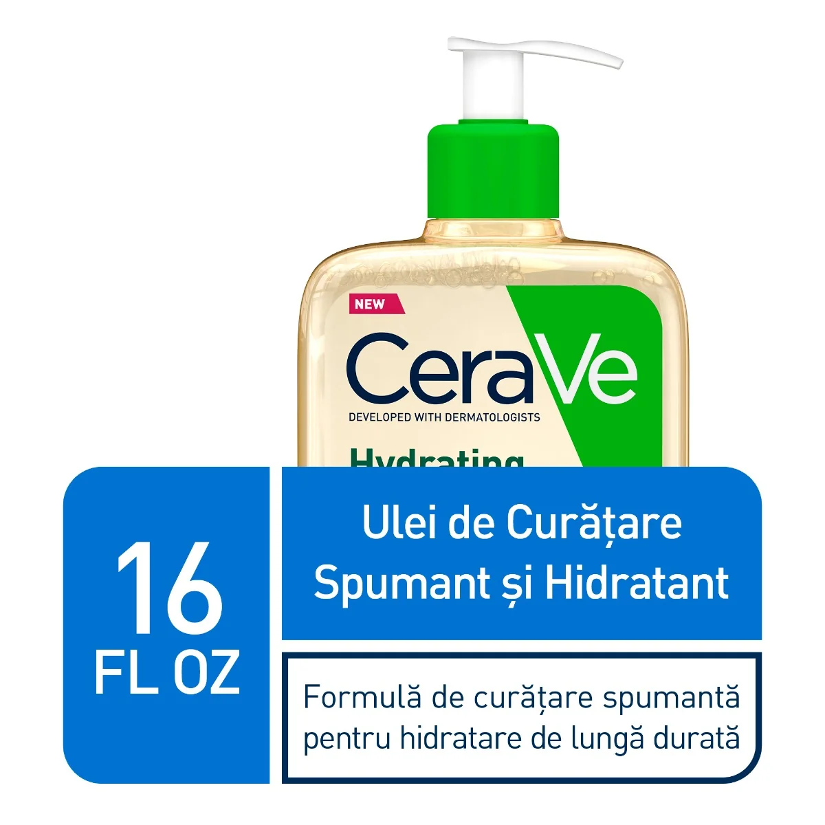 Ulei de curatare spumant si hidratant fata si corp pentru piele normala si uscata, 473ml, CeraVe