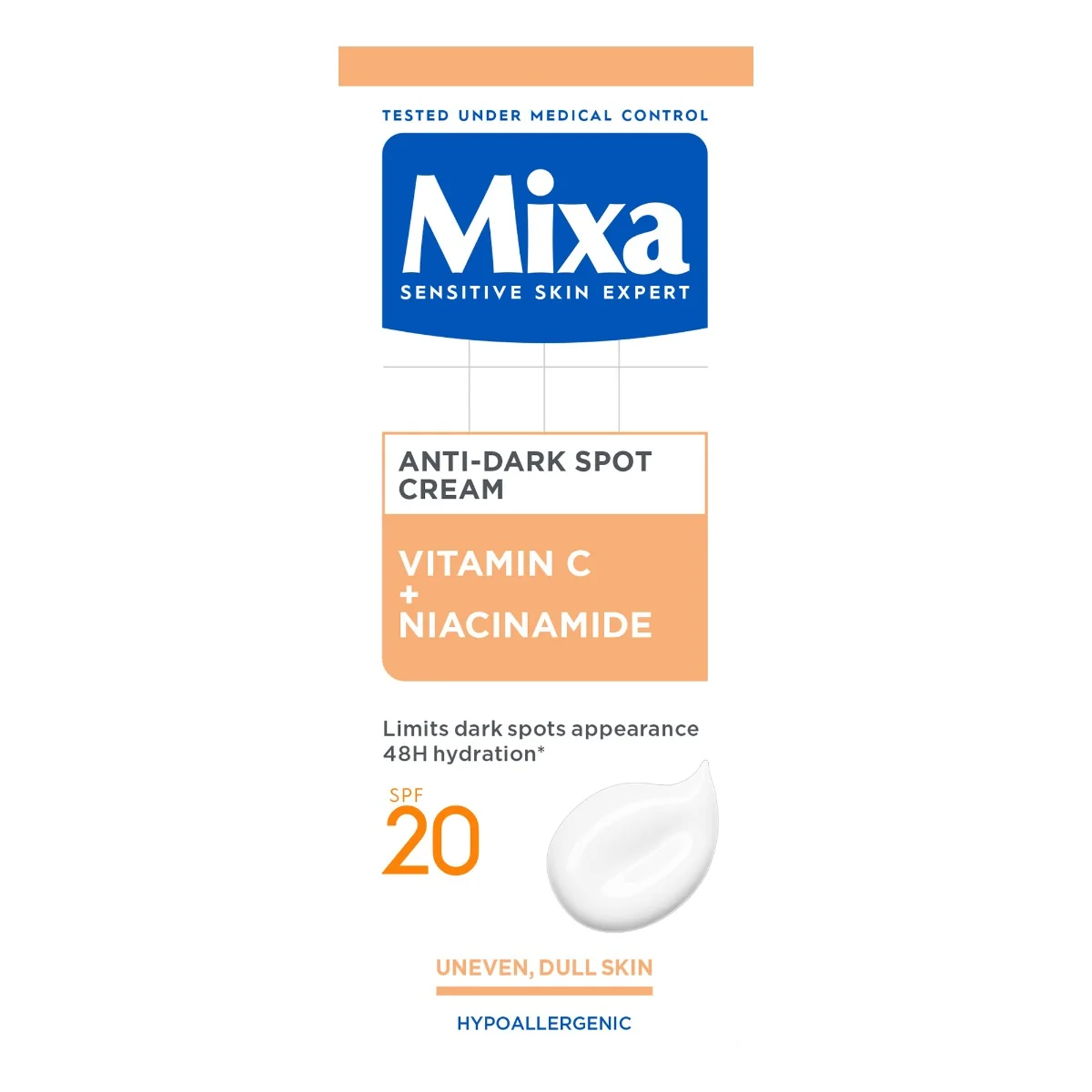 Crema anti-pete pigmentare cu SPF20 pentru tenul sensibil, 50ml, Mixa