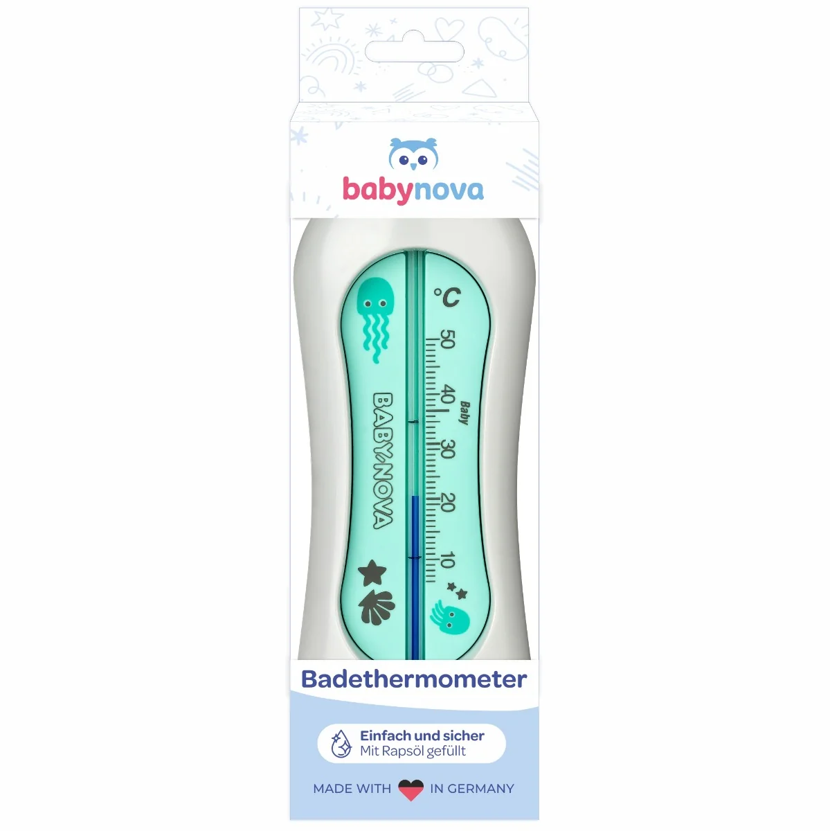 Termometru de baie oval, 1 bucata, Baby Nova