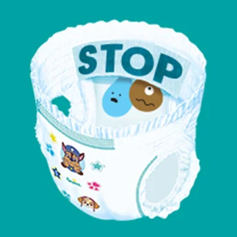 Pampers cu protectie dubla, absorbtie instantanee si sistem Stop & Protect impotriva scurgerilor.