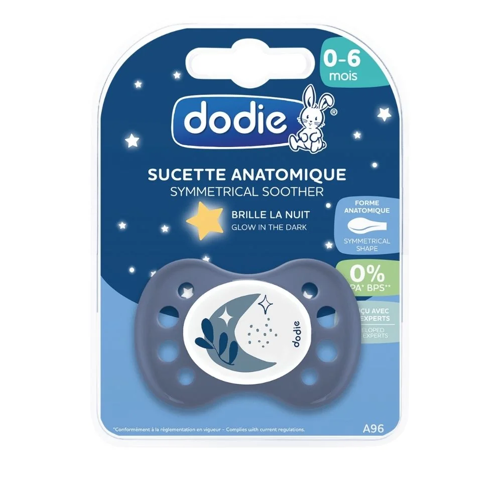 Suzeta anatomica din silicon 0-6 luni Noapte cu luna plina A96, 1 bucata, Dodie