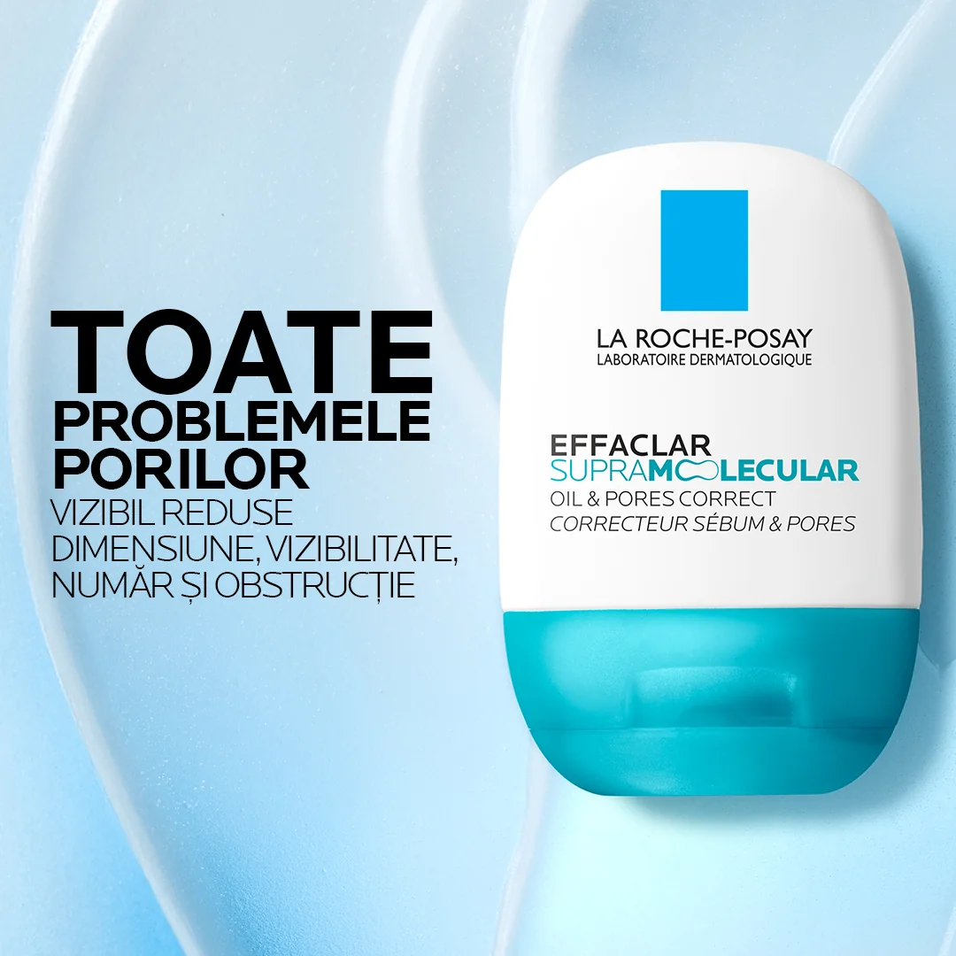 Gel-crema matifiant corector pentru tenul gras cu imperfectiuni Effaclar Supramolecular, 40ml, La Roche-Posay