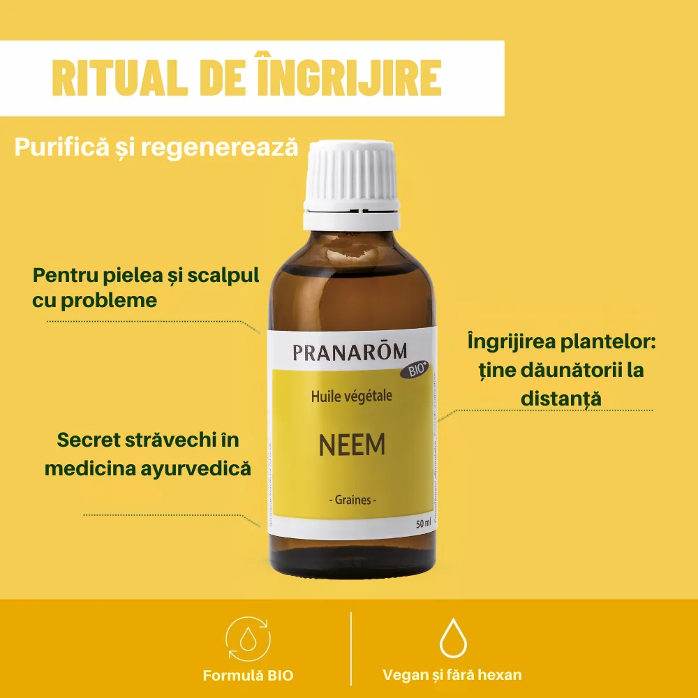 Ulei de Neem Bio, 50ml, Pranarom