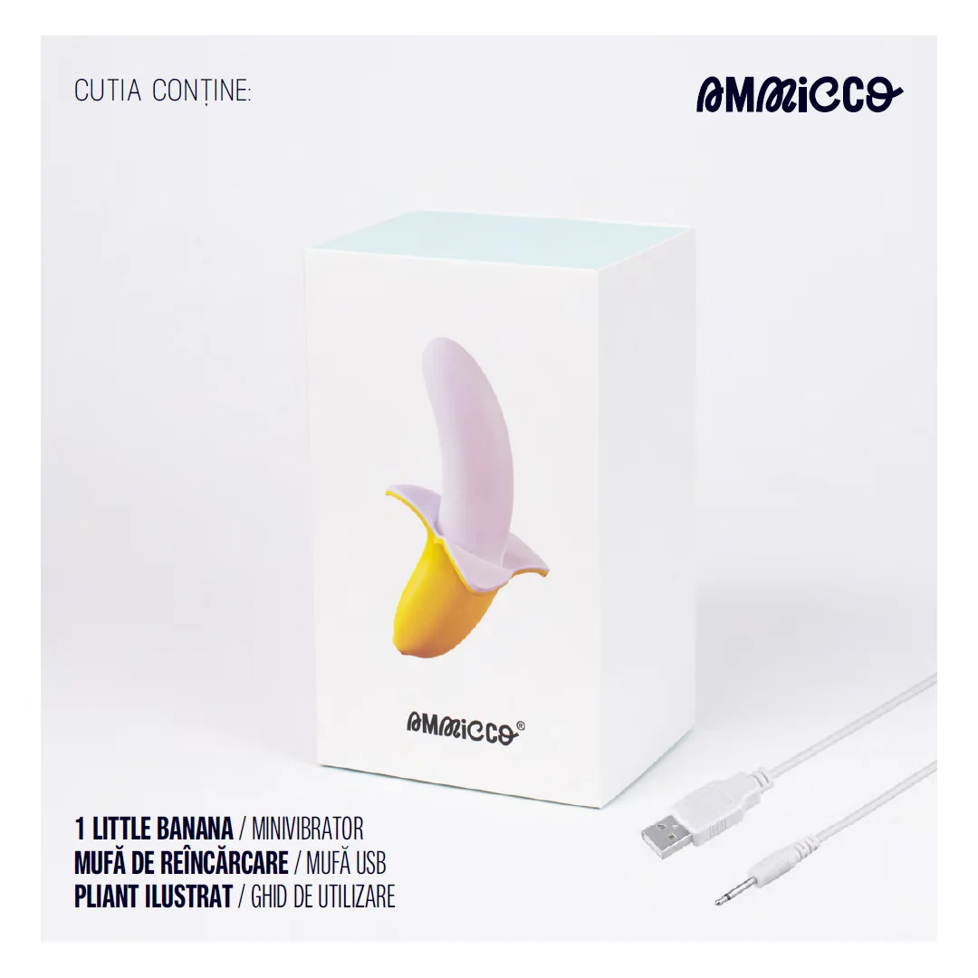 Mini vibrator silentios si discret Little Banana, 1 bucata, Ammicco