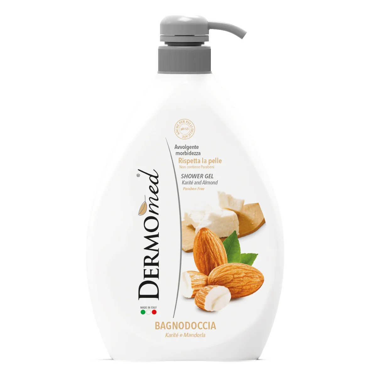 Gel de dus cu migdale si unt de shea, 1000ml, Dermomed
